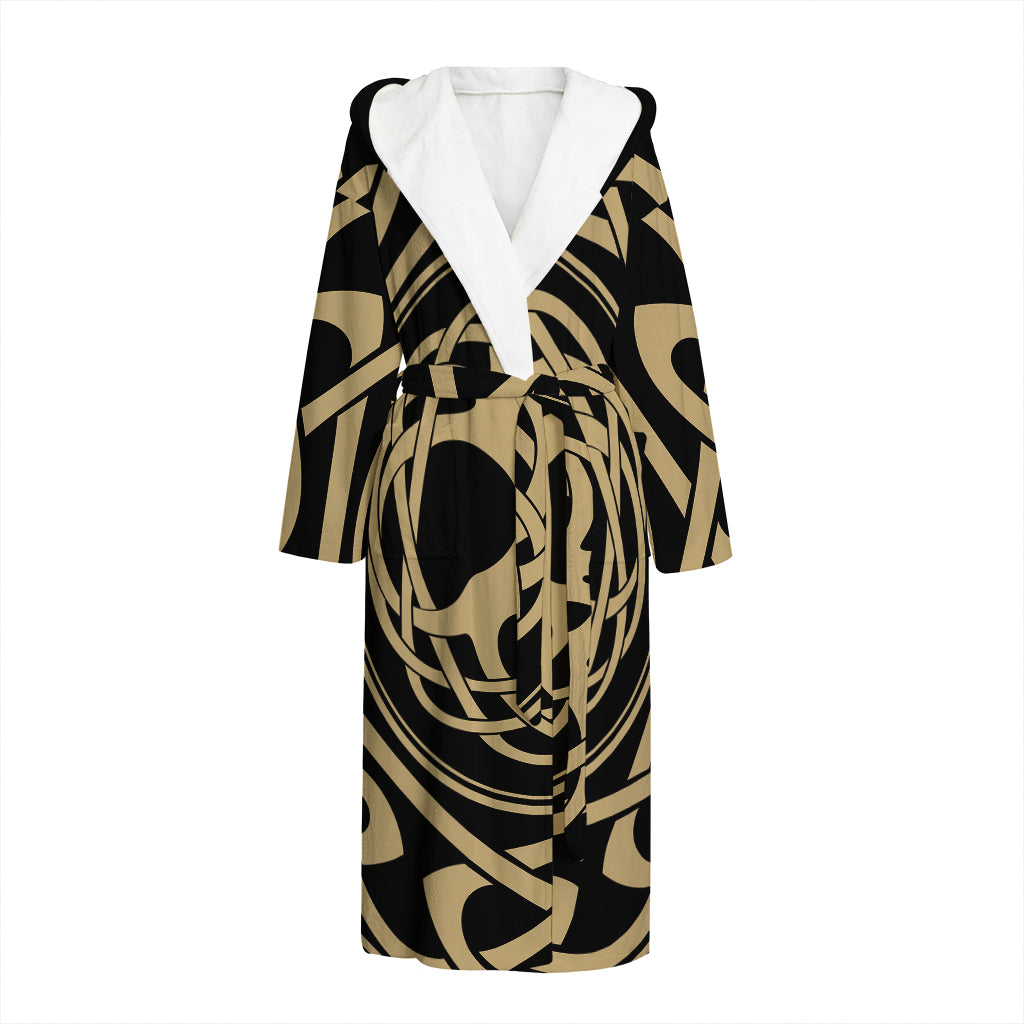 Viking Tree Of Life Print Hooded Bathrobe