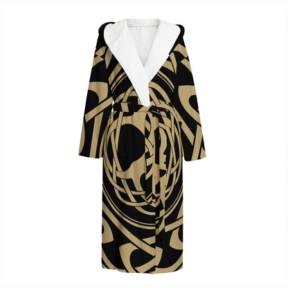 Viking Tree Of Life Print Hooded Bathrobe