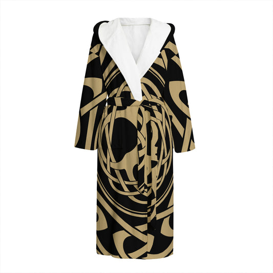 Viking Tree Of Life Print Hooded Bathrobe