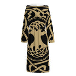 Viking Tree Of Life Print Hooded Bathrobe