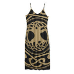Viking Tree Of Life Print Jersey Midi Cami Dress