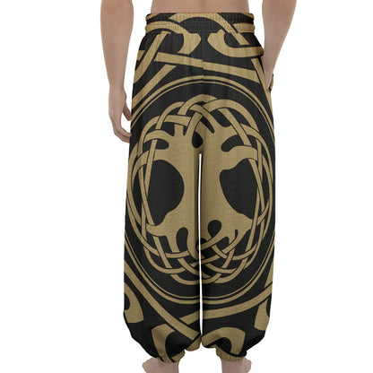 Viking Tree Of Life Print Lantern Pants