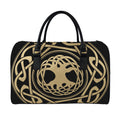 Viking Tree Of Life Print Leather Duffel Bag