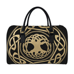 Viking Tree Of Life Print Leather Duffle Bag