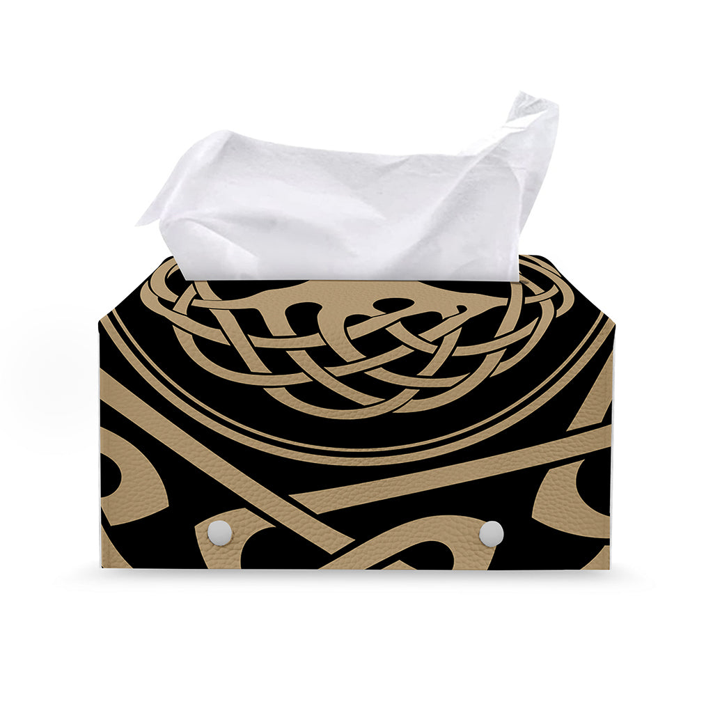 Viking Tree Of Life Print Leather Tissue Box Cover