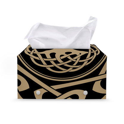 Viking Tree Of Life Print Leather Tissue Box Cover