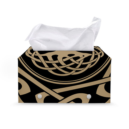 Viking Tree Of Life Print Leather Tissue Box Cover