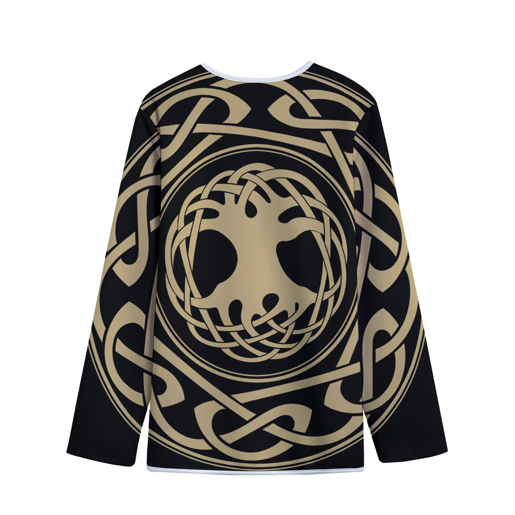 Viking Tree Of Life Print Long Sleeve Short Coat