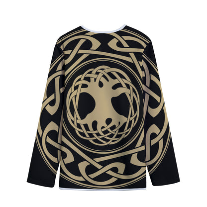 Viking Tree Of Life Print Long Sleeve Short Coat