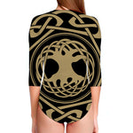 Viking Tree Of Life Print Long Sleeve Swimsuit
