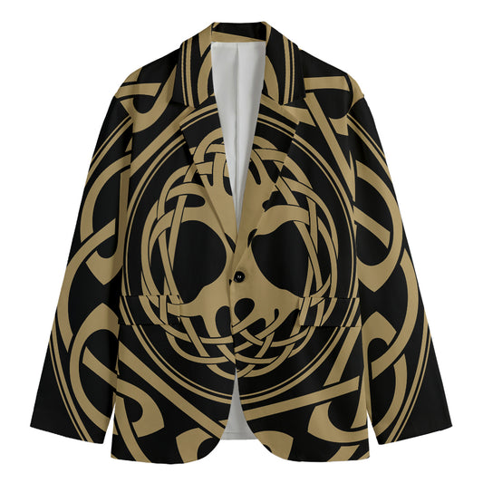 Viking Tree Of Life Print Men's Cotton Blazer