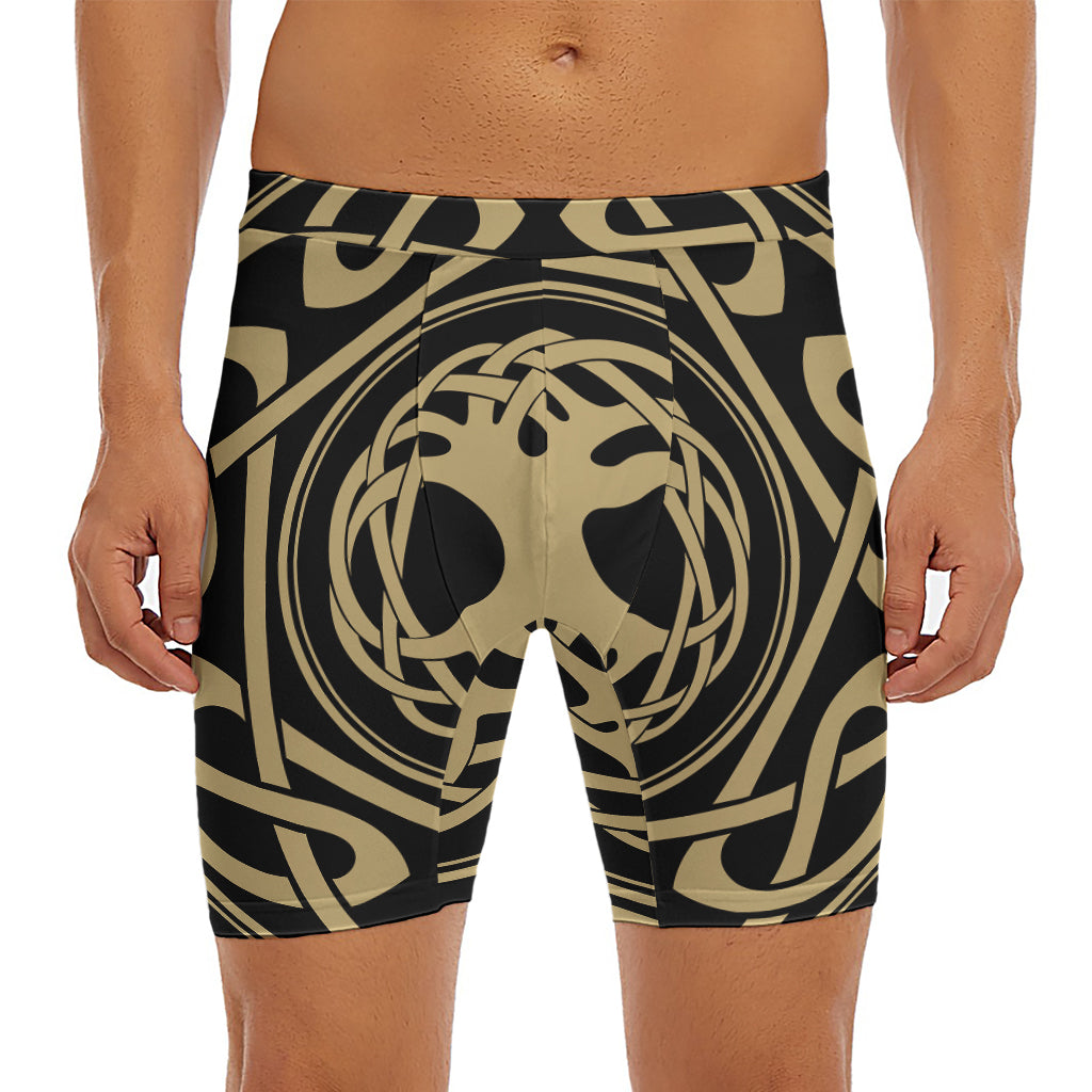 Viking Tree Of Life Print Men's Long Boxer Briefs