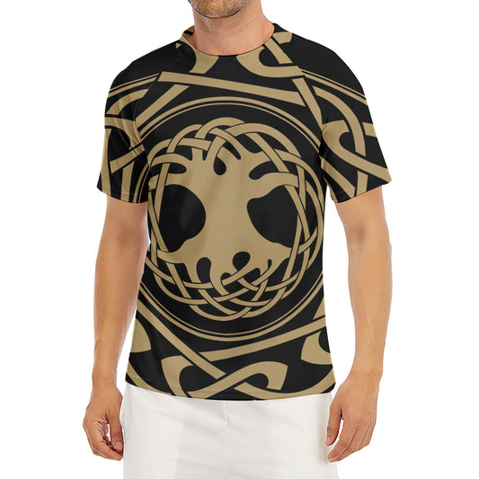 Viking Tree Of Life Print Men's Short Sleeve Rash Guard