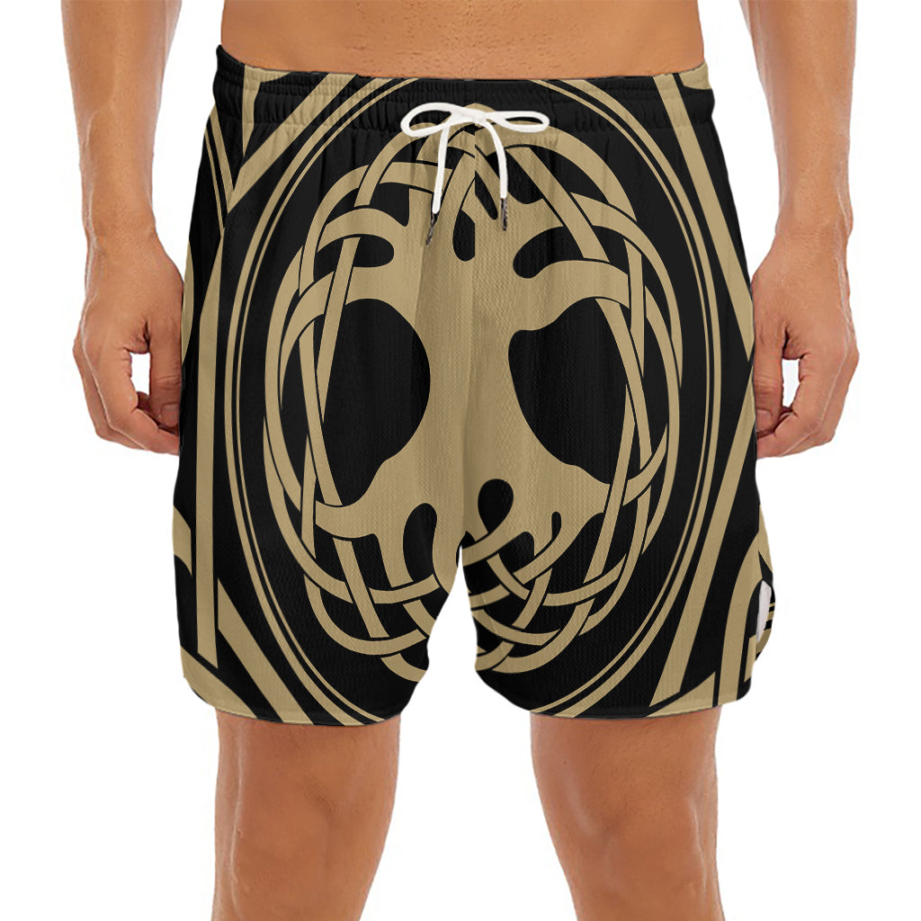 Viking Tree Of Life Print Men's Split Running Shorts