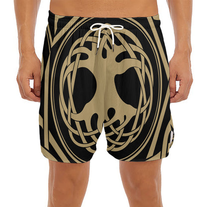 Viking Tree Of Life Print Men's Split Running Shorts
