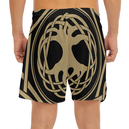Viking Tree Of Life Print Men's Split Running Shorts
