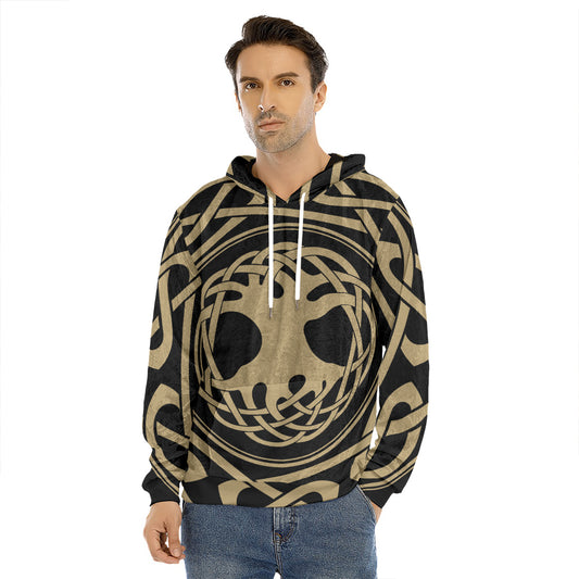Viking Tree Of Life Print Men's Velvet Pullover Hoodie