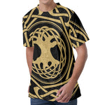Viking Tree Of Life Print Men's Velvet T-Shirt