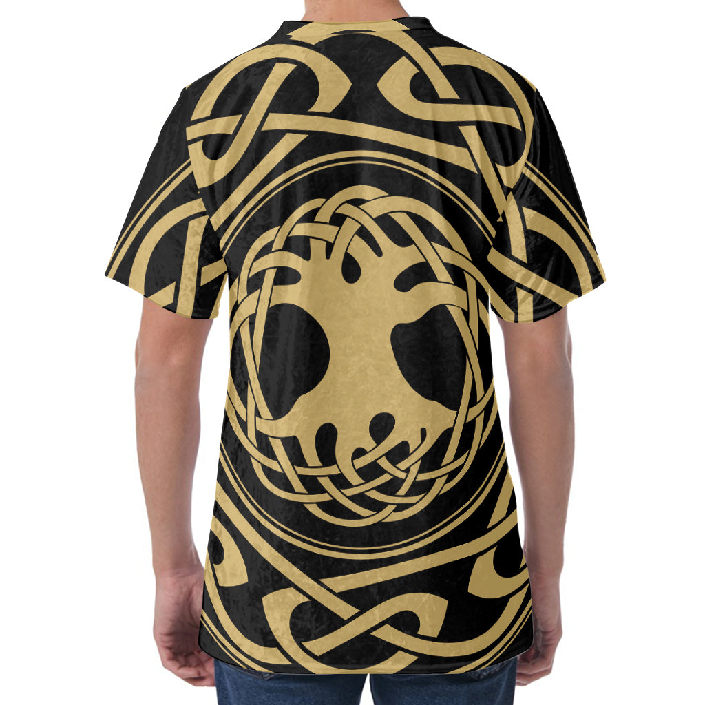 Viking Tree Of Life Print Men's Velvet T-Shirt