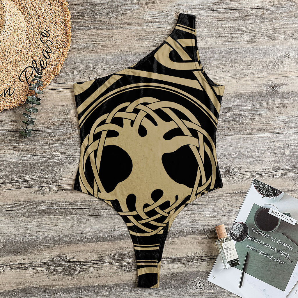 Viking Tree Of Life Print One Shoulder Bodysuit