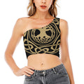 Viking Tree Of Life Print One Shoulder Crop Top