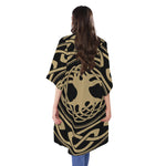 Viking Tree Of Life Print Open Front Beach Cover Up
