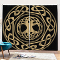 Viking Tree Of Life Print Pencil Pleat Curtains