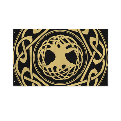 Viking Tree Of Life Print Polyester Flag