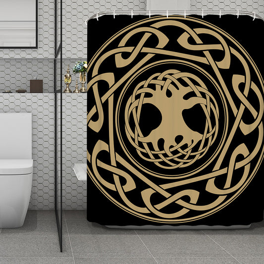 Viking Tree Of Life Print Polyester Shower Curtain