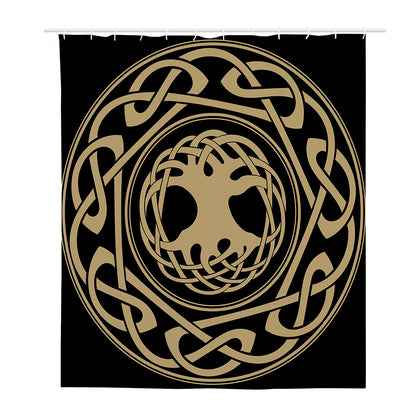 Viking Tree Of Life Print Polyester Shower Curtain