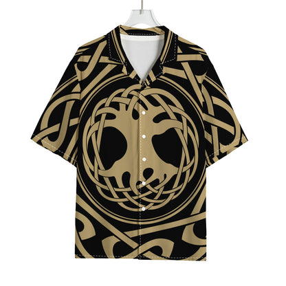 Viking Tree Of Life Print Rayon Hawaiian Shirt