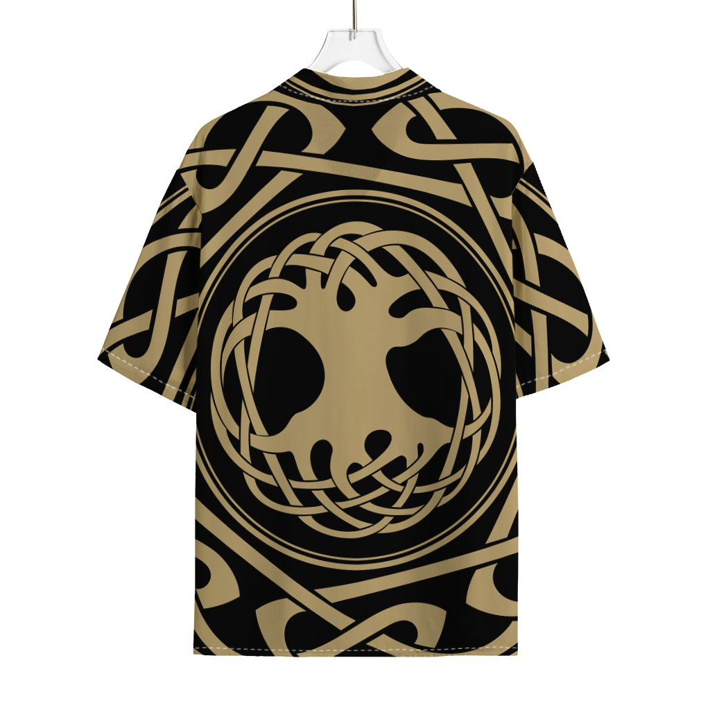 Viking Tree Of Life Print Rayon Hawaiian Shirt