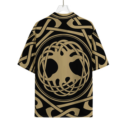 Viking Tree Of Life Print Rayon Hawaiian Shirt