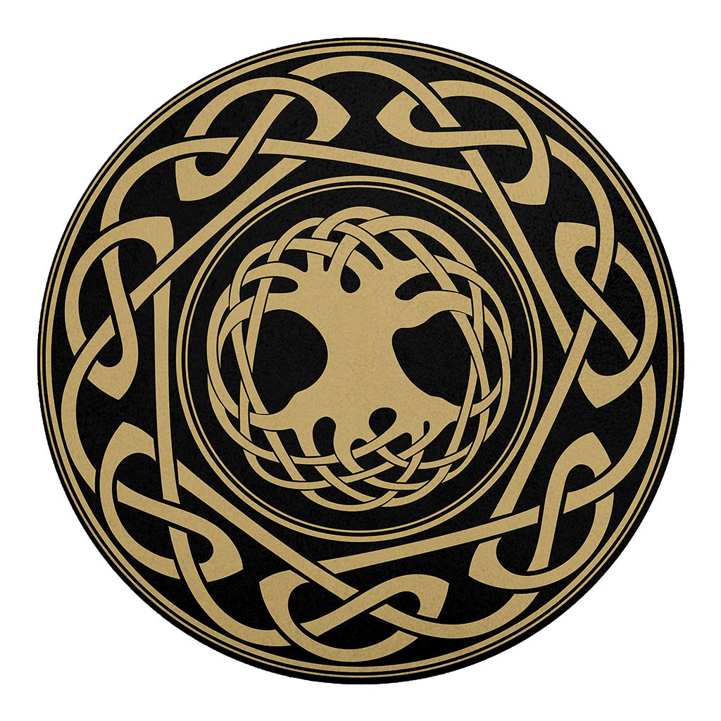 Viking Tree Of Life Print Round Blanket