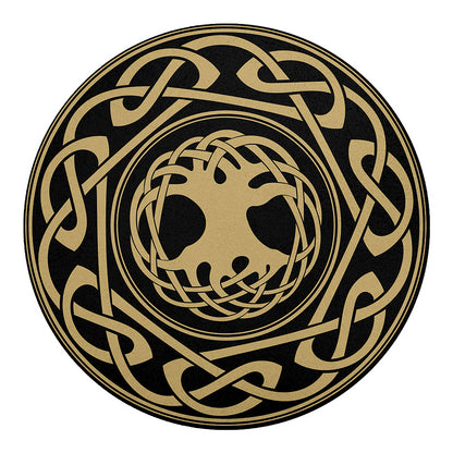 Viking Tree Of Life Print Round Blanket