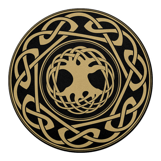 Viking Tree Of Life Print Round Blanket