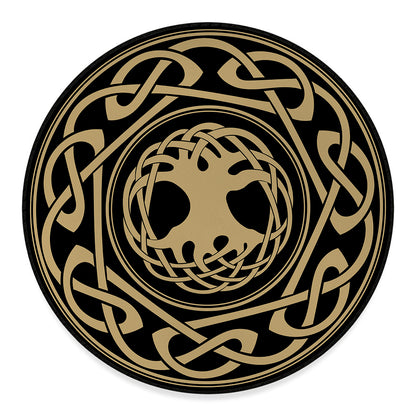Viking Tree Of Life Print Round Floor Mat