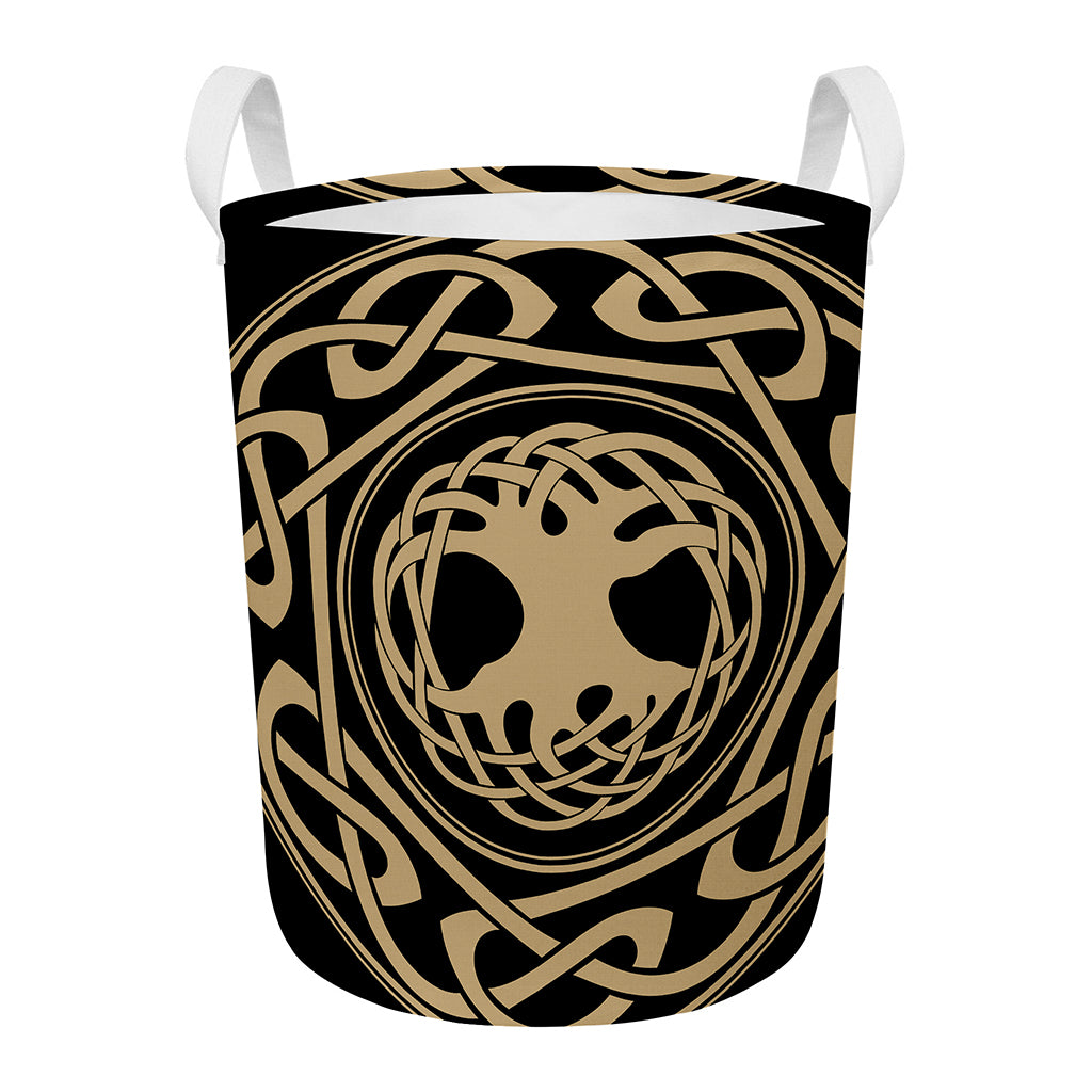 Viking Tree Of Life Print Round Laundry Basket