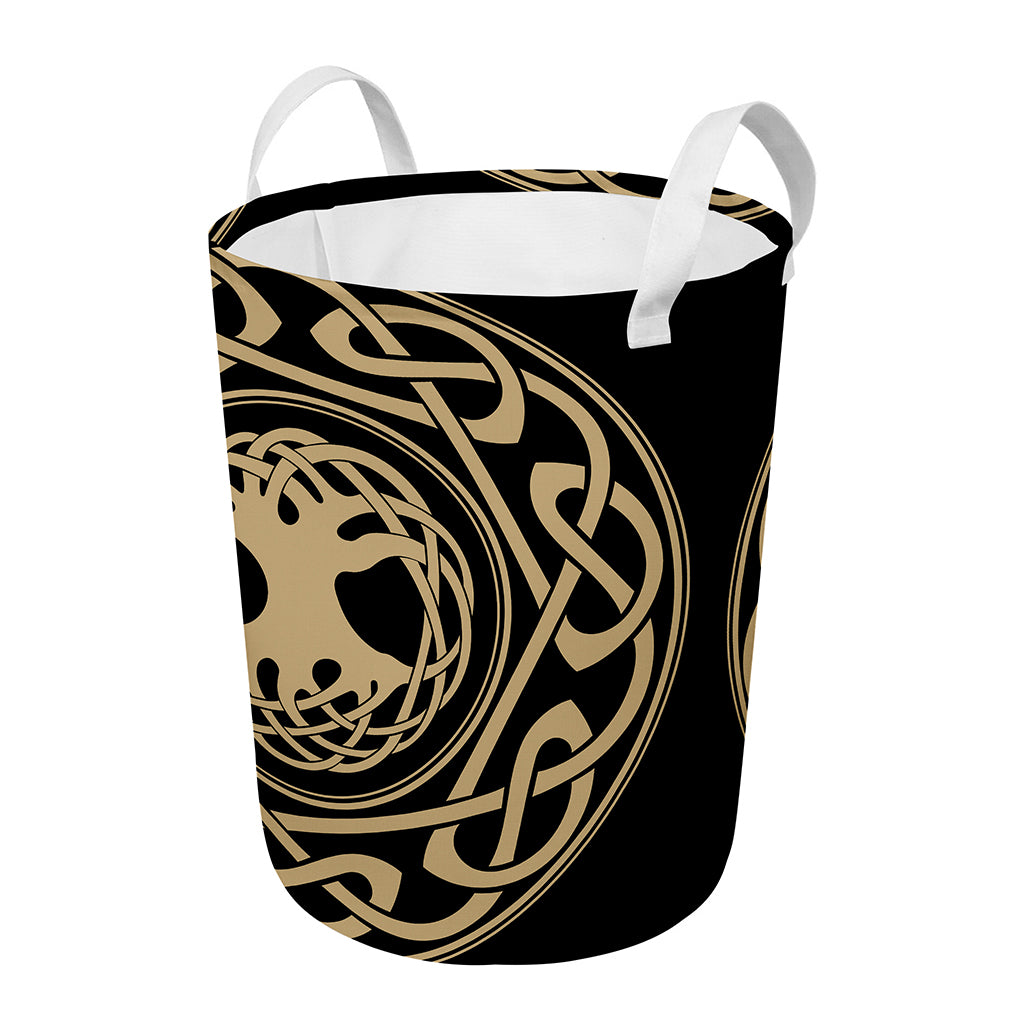 Viking Tree Of Life Print Round Laundry Basket