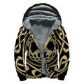 Viking Tree Of Life Print Sherpa Lined Zip Up Hoodie