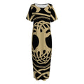 Viking Tree Of Life Print Short Sleeve Long Nightdress
