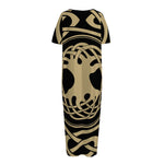 Viking Tree Of Life Print Short Sleeve Long Nightdress