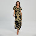 Viking Tree Of Life Print Short Sleeve Maxi Dress