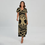 Viking Tree Of Life Print Short Sleeve Maxi Dress