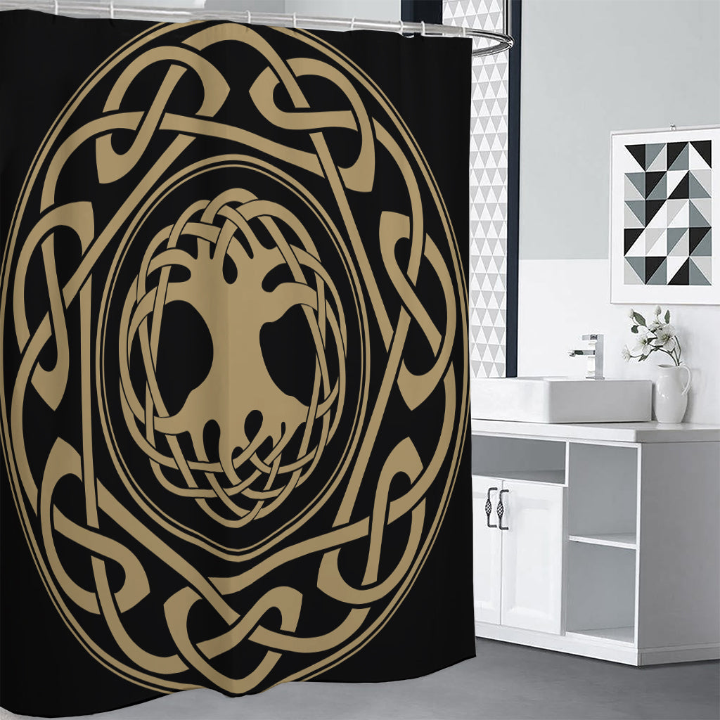 Viking Tree Of Life Print Shower Curtain