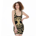 Viking Tree Of Life Print Sleeveless Bodycon Dress