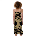 Viking Tree Of Life Print Slim Fit Midi Cami Dress
