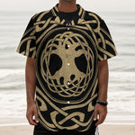 Viking Tree Of Life Print Textured Short Sleeve Shirt