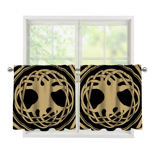 Viking Tree Of Life Print Tier Curtains