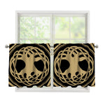 Viking Tree Of Life Print Tier Curtains